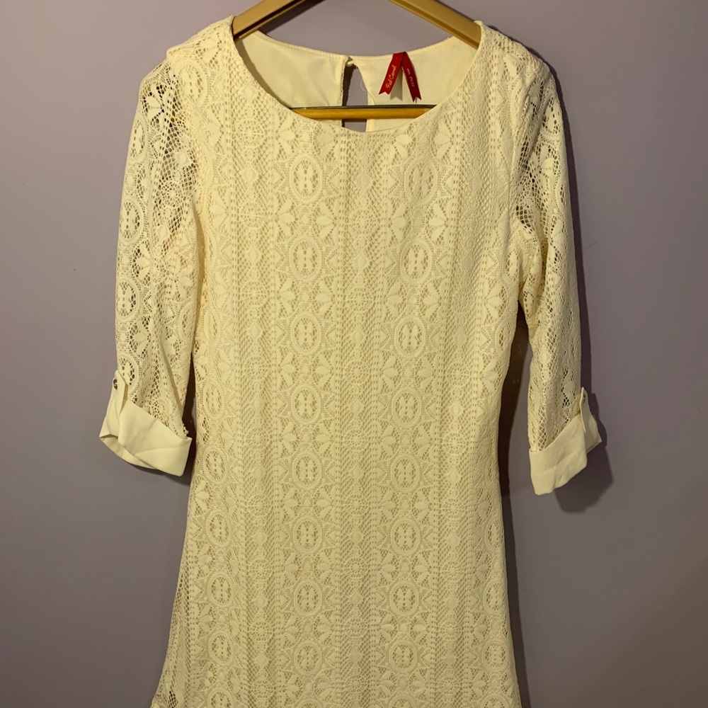 Red Camel Lace Dress